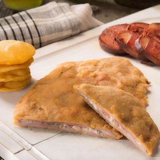 Cachopo ternera asturiana de jamón y queso para 2 + ración patatas fritas