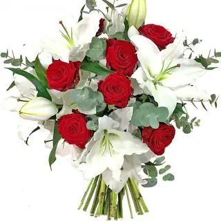 Roses rouges / Lys blancs 