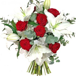 Roses rouges / Lys blancs 