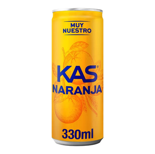 KAS Naranja Zero Refresco con gas sabor Naranja sin Azúcar Lata 330ml