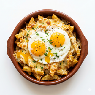 Huevos rotos 4 quesos