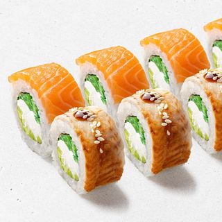 Філадельфія лосось + вугор рол