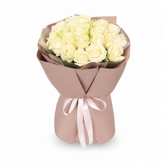 Монобукет із білих троянд "White Beauty"
