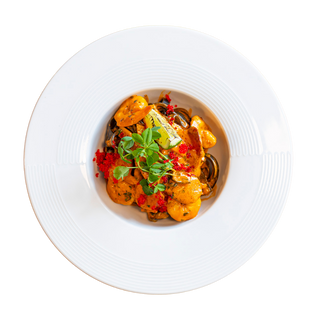 Tagliatelle nero z krewetkami