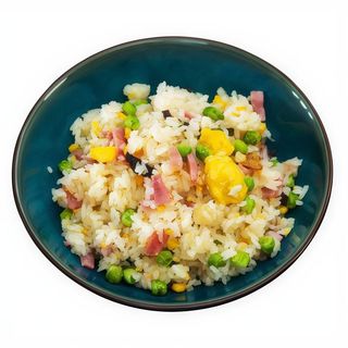 Arroz Bastami Y Huevo Con Jamón