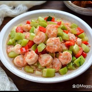 Langostino con verdura