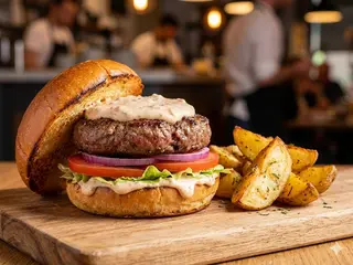Hamburger di chianina con patate