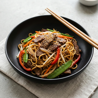 Syngapore style beef noodles