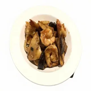Langostinos con Bambú y Setas