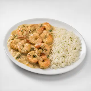 Crevettes Sauce Crémeuse au Basmati