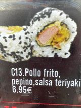 California De Pollo Frito Con  Pepino Y Salsa Teriyaki (8 Pzs.)