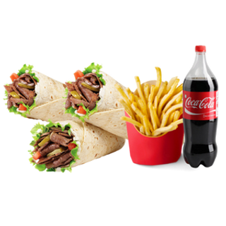 Combo 3 Durum Mixto + Patatas + Refresco 1.5 Litros 