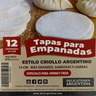 Tapas de empandas Delicatessen Argentina F/H (2598)