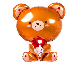 Balon Teddy Bear with Rose
