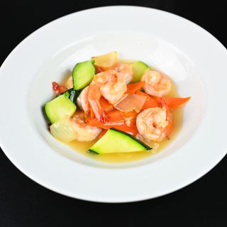 159 Gamberi con verdure miste