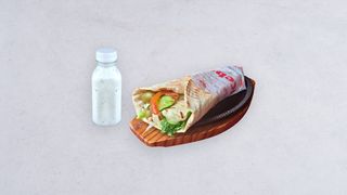 Pita roll halloumi, ayran