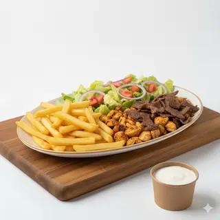 Plato Kebab Con Ensalada