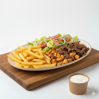 Plato Kebab Con Ensalada