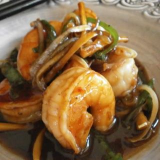 Langostinos con Salsa de Ostras