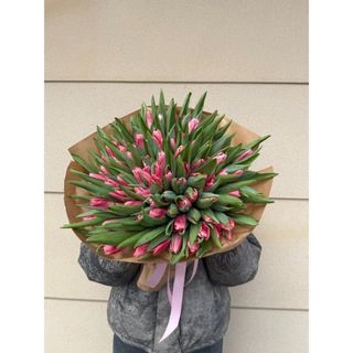 Bukiet tulipanów 101 szt różowe