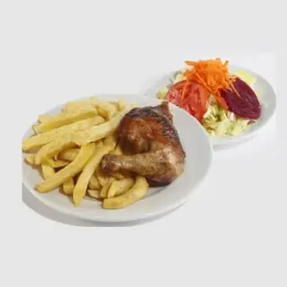 1/4 De Pollo Frito Asado Con Patatas