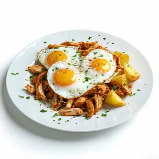Huevos Rotos  con Pollo