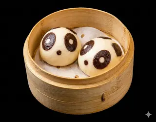 Panda bao con cuore di crema 2 pezzi
