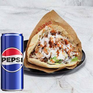Bułka-Kurczak / baranina średni + Pepsi 0,33 l