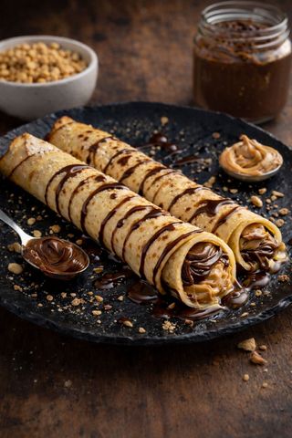 Palačinke sa kikiriki puterom i Nutellom