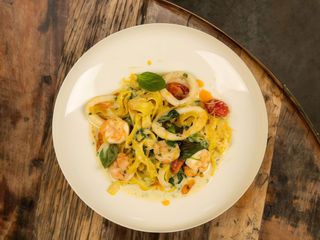 Фетучіне паста з морепродуктами