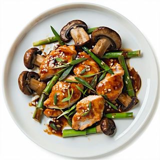 63. Pollo funghi bambu