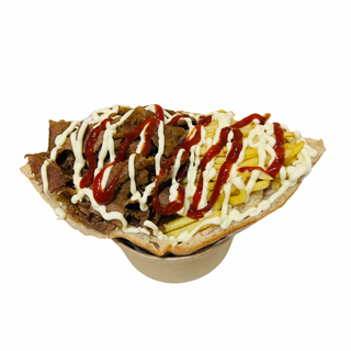 Kebab Bułka z Frytkami Duży