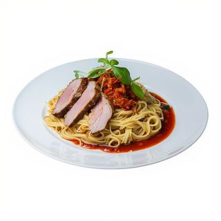 Tallarines Con Pato En Salsa Especial