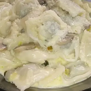 Ravioli con champiñones y foie