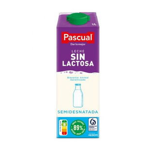 Leche Semidesnatada Sin Lactosa De Pascual (1 Lt.)