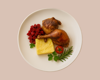 Pulpe de rata cu piure de cartofi cu ulei de trufe 550g