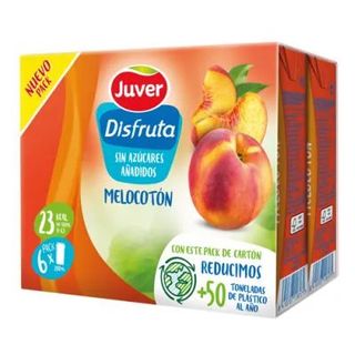 Néctar Melocotón sin Azúcar Juver Disfruta Pack 6x200 Ml.