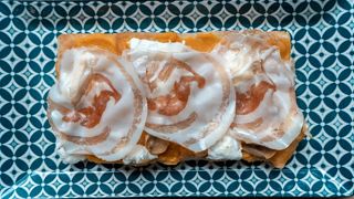 Crema di zucca, funghi porcini, pancetta arrotolata e mozzarella fiordilatte