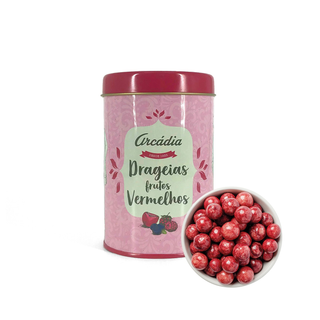 Lata Drageias Frutos Vermelhos 160 grs
