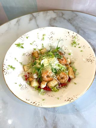 Салат "Цезарь" с креветками