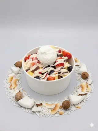 Кюртош кокос з фруктами та морозивом