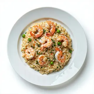 Risotto con salmone e gamberetti