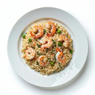 Risotto con salmone e gamberetti