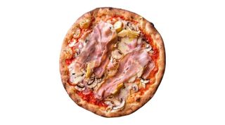 Pizza rossa - prosciutto e funghi