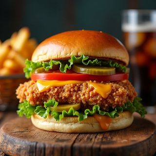 Crunchy Chicken Burger + patatas fritas  (8 Uds.)
