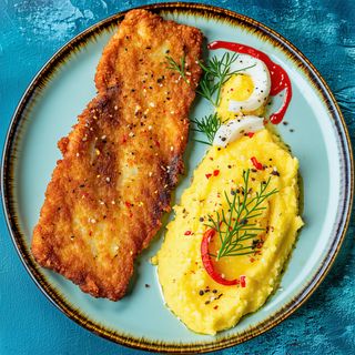 File de dorada prajit cu mamaliga