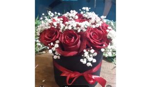 ვარდების თაიგული გიფსოფილით