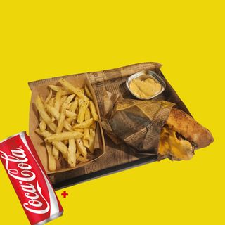 Sandwich campagnard avec frites et boisson