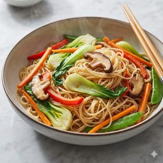 Spaghetti saltati con misto di mare e verdura