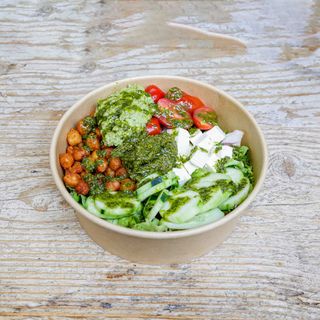 TOASTED CHICKPEA & FETA SALAD WITH CHIMICHURRY SALSA